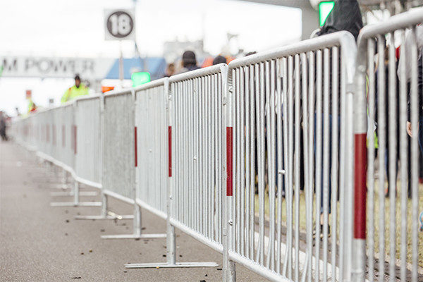 crowd control barriers in Chicago.